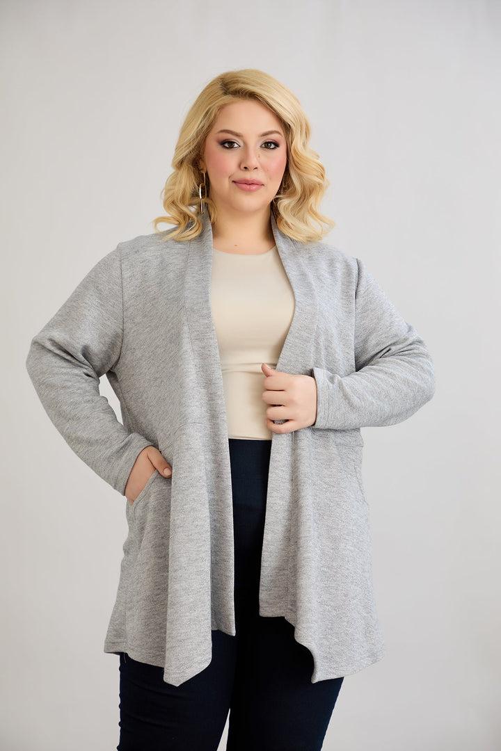 Žaket od viskoze u lame - siva