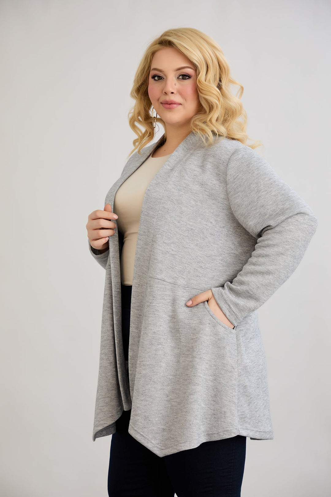 Žaket od viskoze u lame - siva