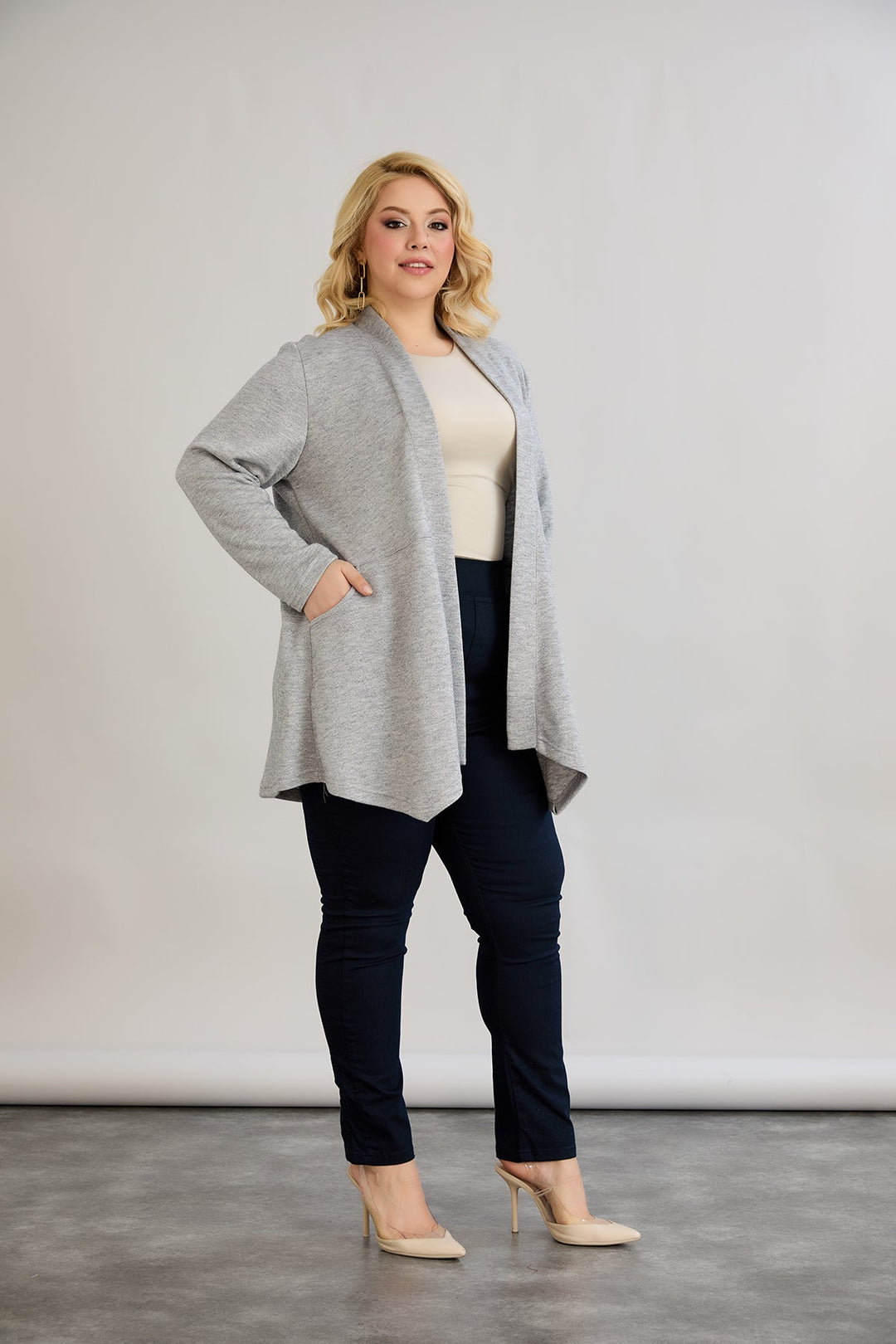 Žaket od viskoze u lame - siva