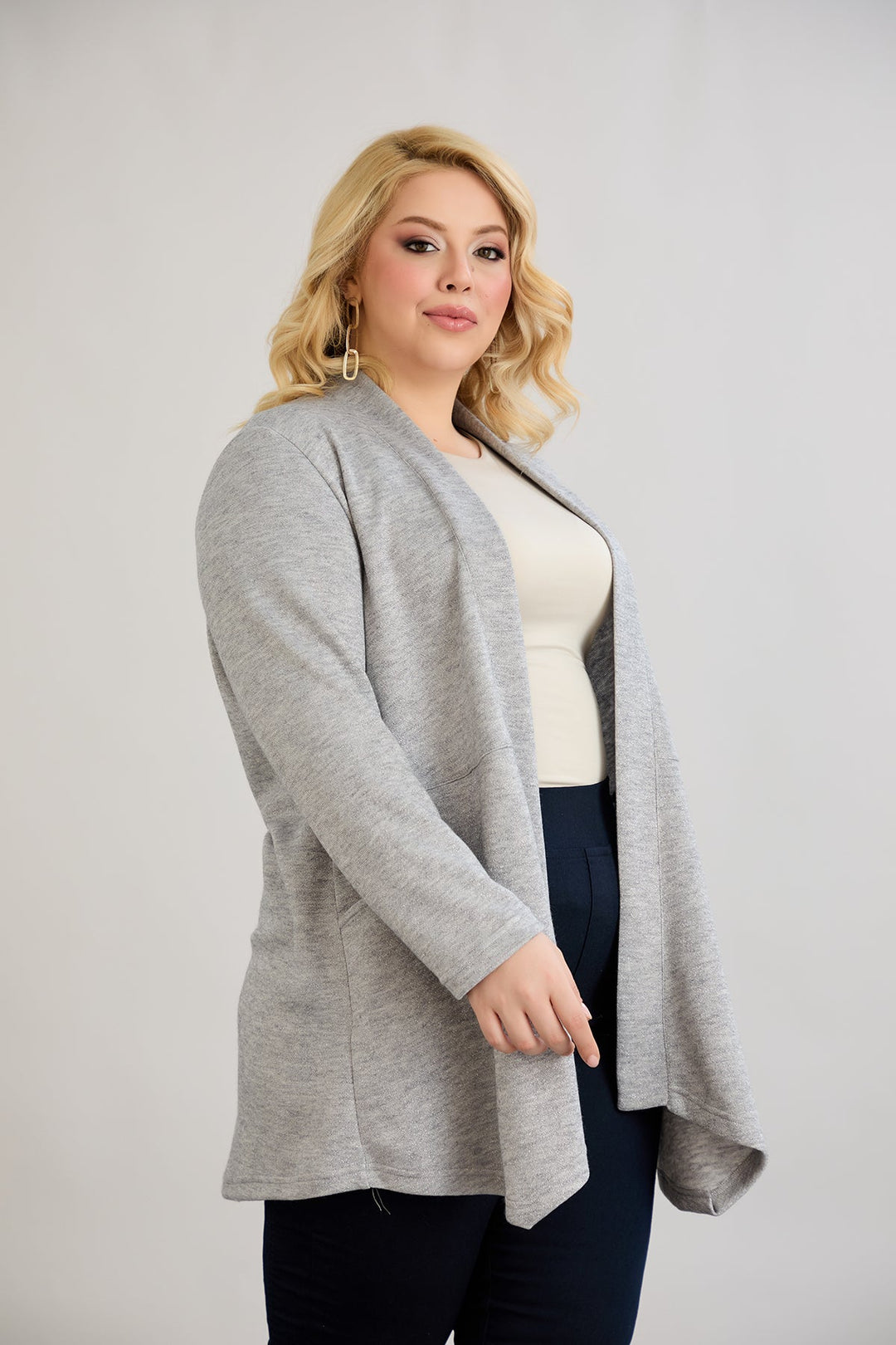 Žaket od viskoze u lame - siva