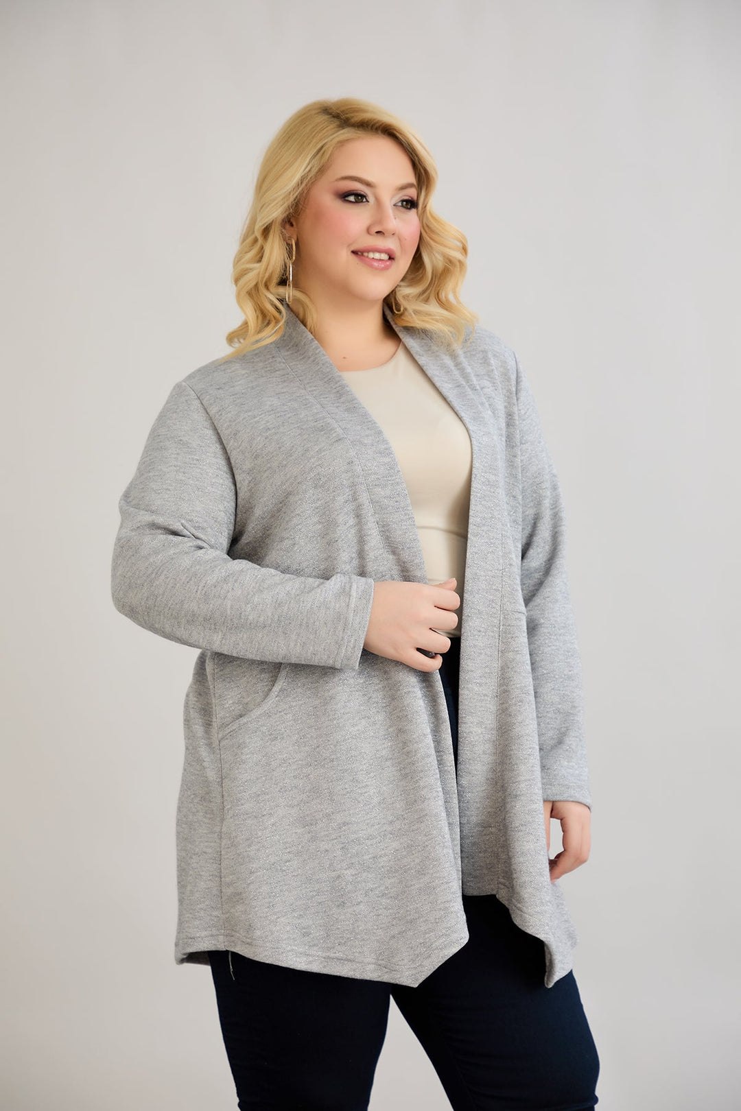 Žaket od viskoze u lame - siva