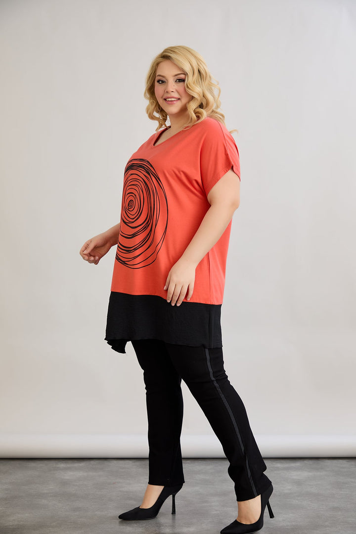 Tunika od viskoze s printom i V-izrezom