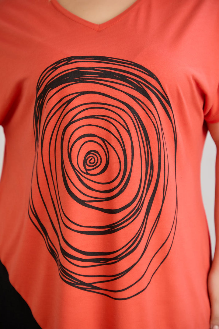 Tunika od viskoze s printom i V-izrezom