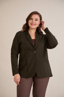 Sportsko-elegantni sako s reverom i kopčanjem – Tamno zeleni