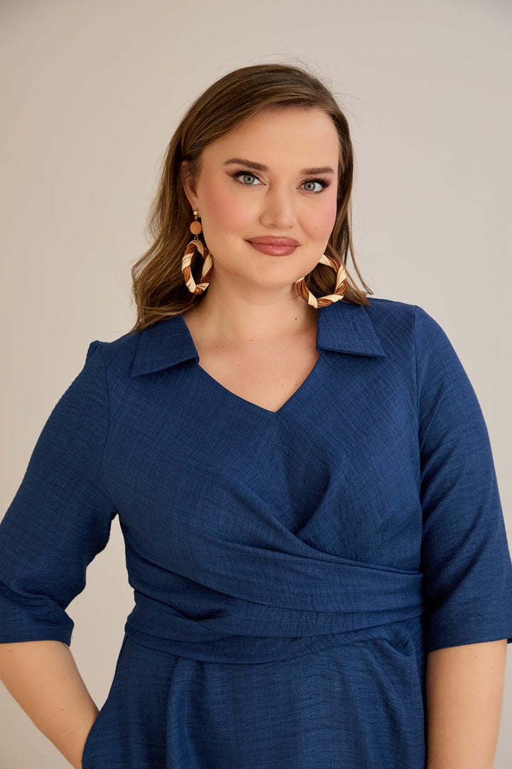 Elegantna haljina s atraktivnim dizajnom - Plava