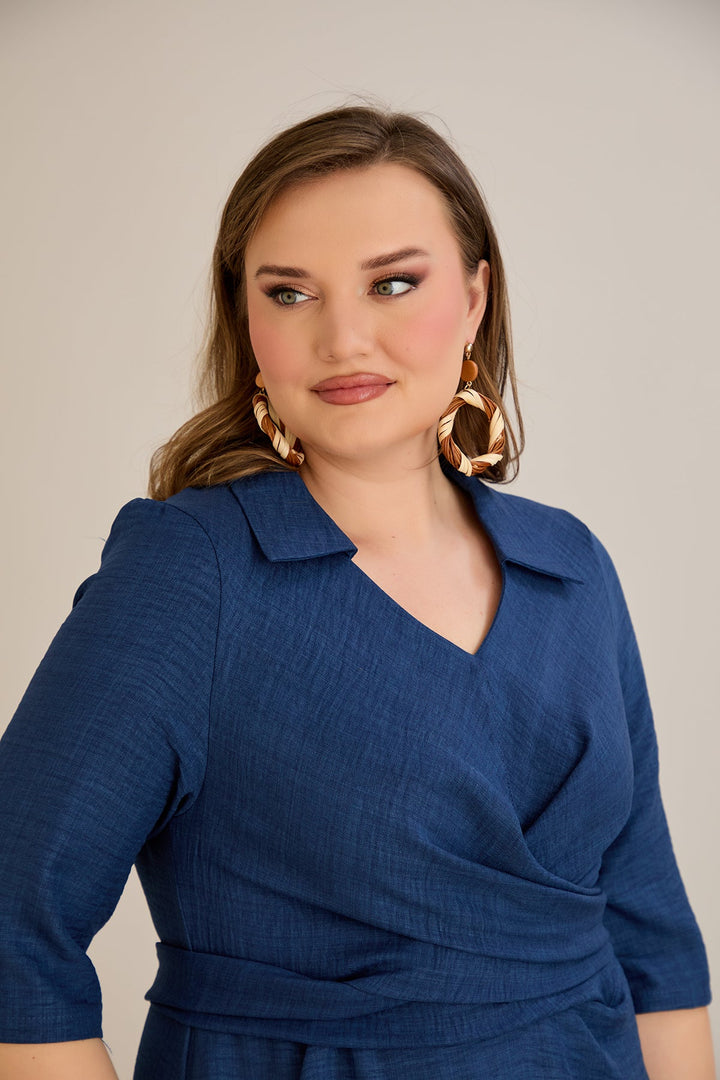 Elegantna haljina s atraktivnim dizajnom - Plava