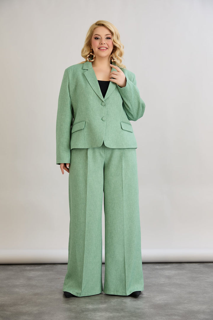 Kratak pamučni sako modernog kroja Veći brojevi - Zelena