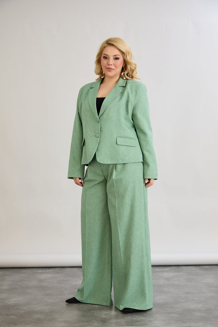 Kratak pamučni sako modernog kroja Veći brojevi - Zelena