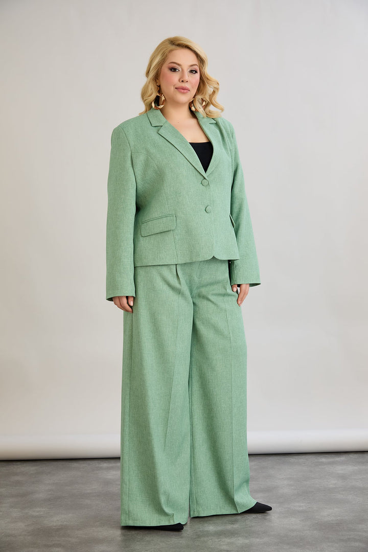 Kratak pamučni sako modernog kroja Veći brojevi - Zelena