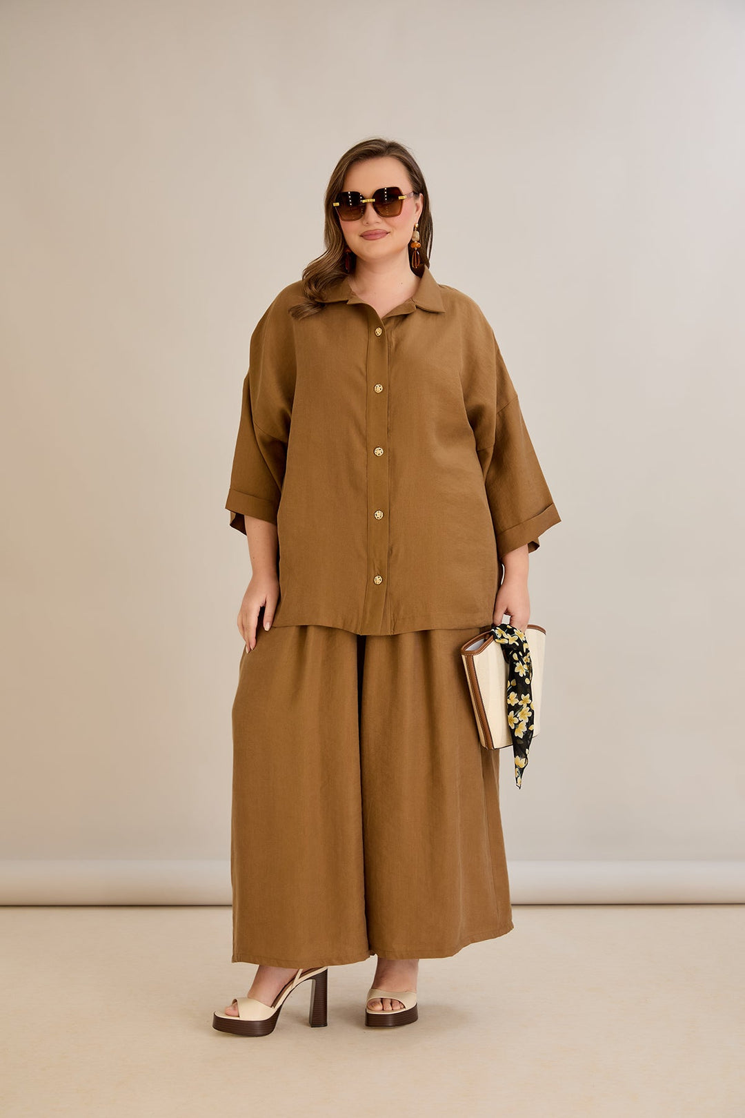 Premium Tencel set od 2 dijela: hlače suknja + košulja - 10593