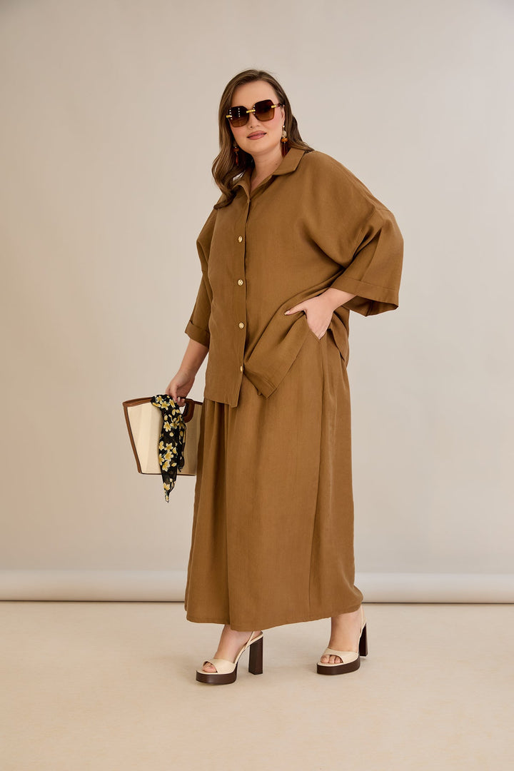 Premium Tencel set od 2 dijela: hlače suknja + košulja - 10593