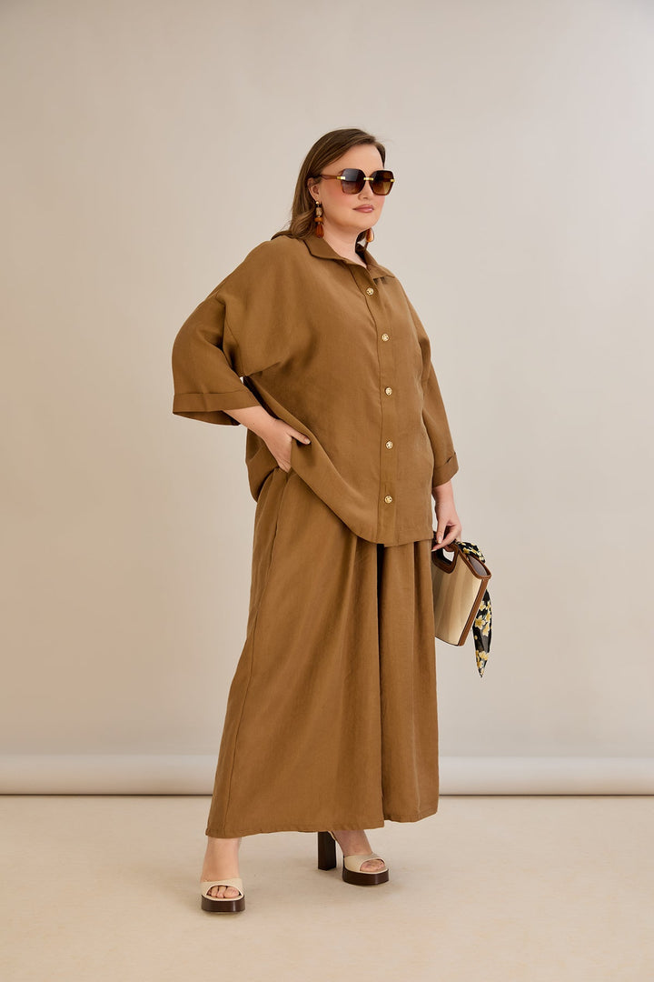 Premium Tencel set od 2 dijela: hlače suknja + košulja - 10593