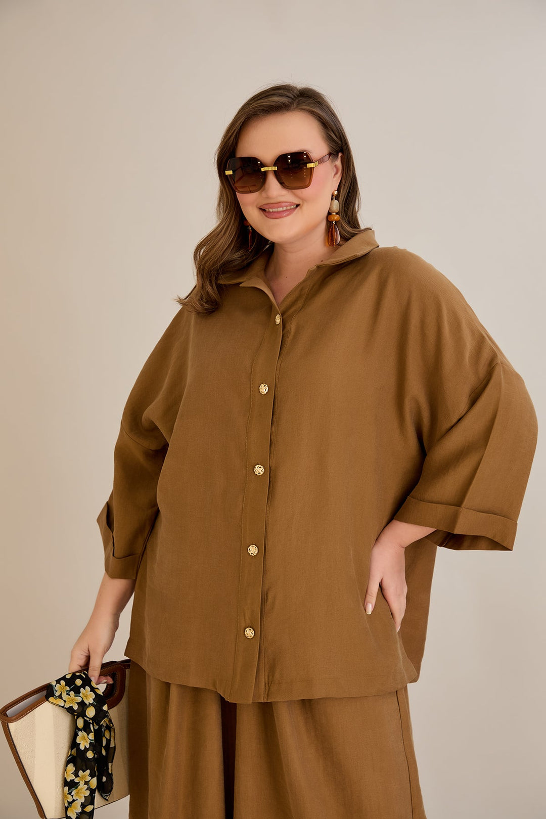 Premium Tencel set od 2 dijela: hlače suknja + košulja - 10593