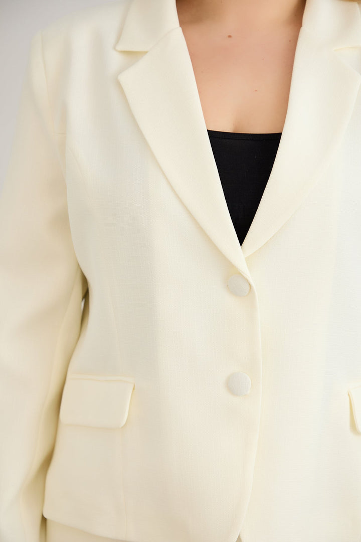 Kratak pamučni sako modernog kroja Veći brojevi- šampanjac