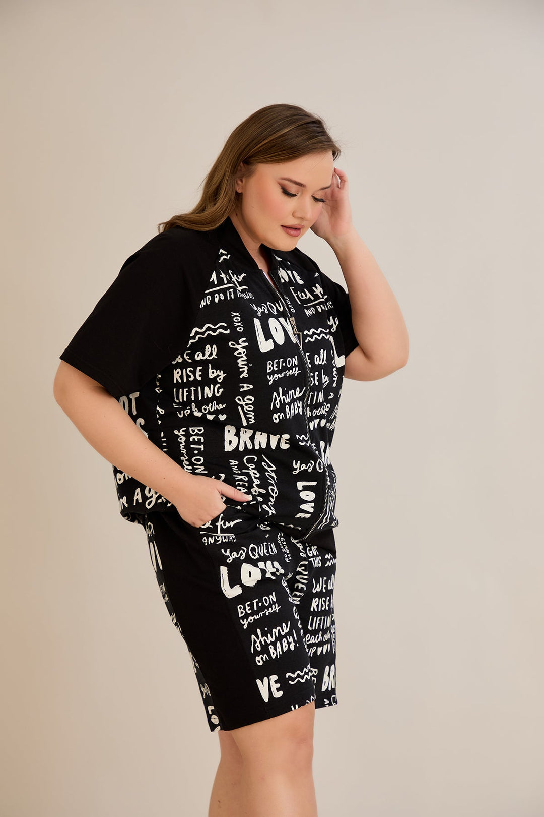 Pamuk set s tiskom s natpisom