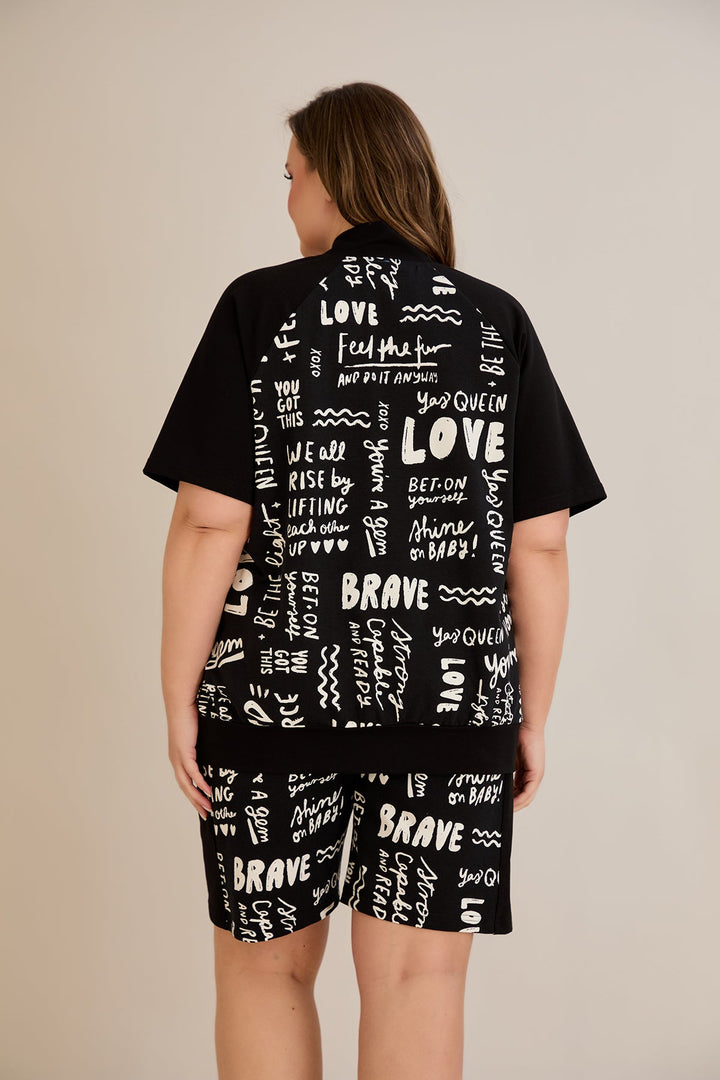 Pamuk set s tiskom s natpisom