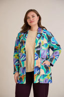 Sportsko-elegantni blejzer bez kopčanja – višebojni | veće veličine