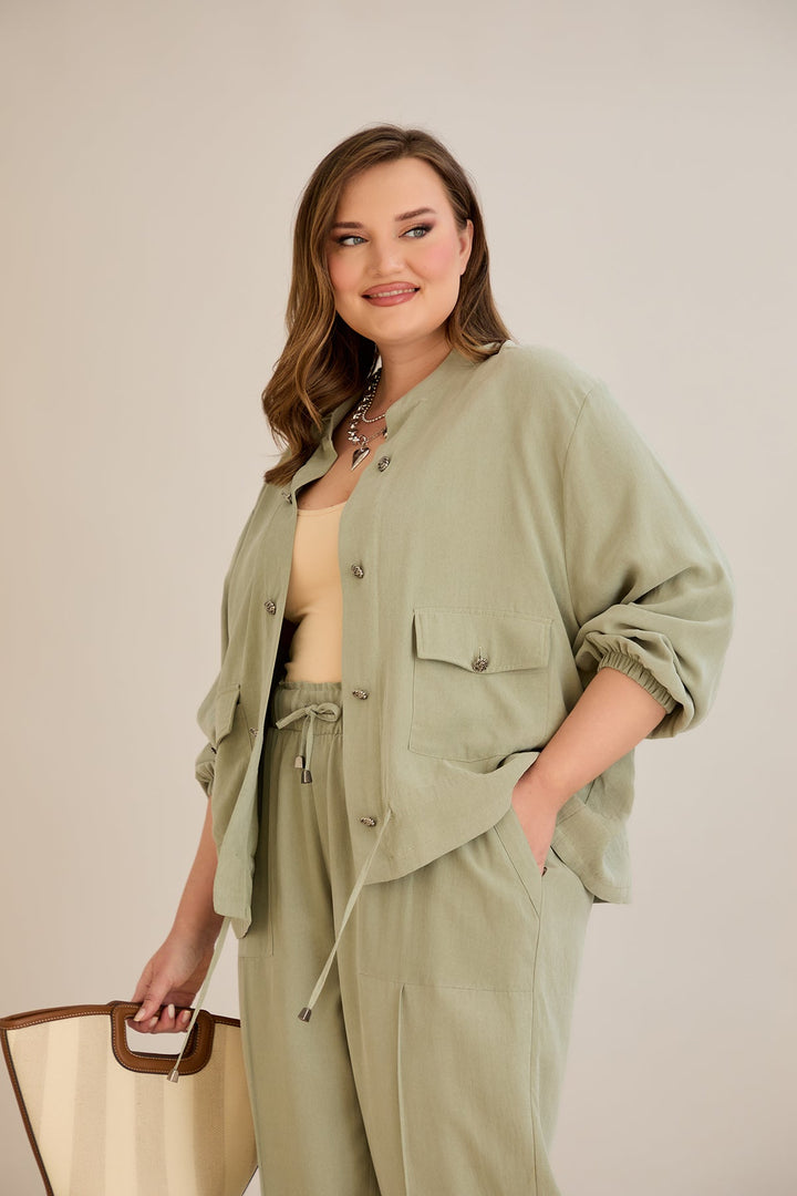 Premium Lyocell set od 2 dijela - hlače + jakna - Zelena 10810