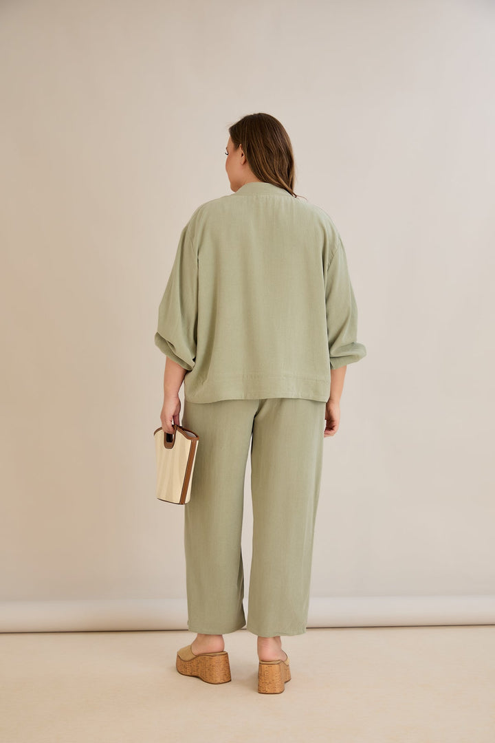 Premium Lyocell set od 2 dijela - hlače + jakna - Zelena 10810