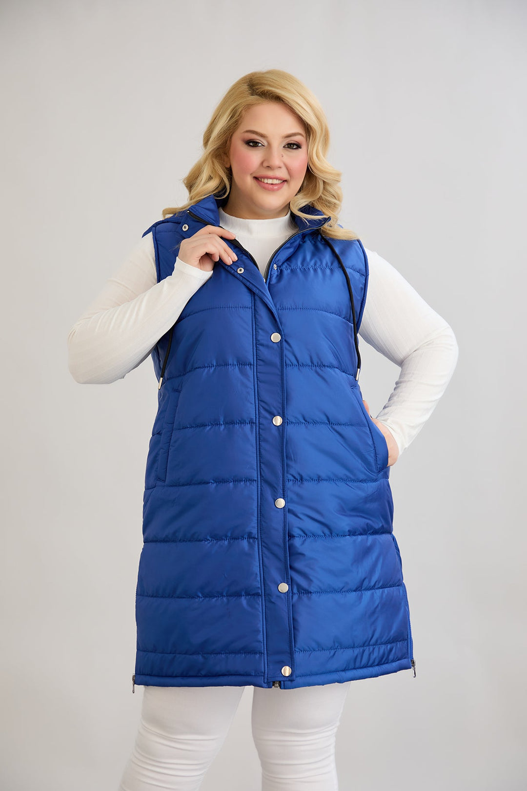 Lagani prsluk s uklonjivom kapuljačom - kobalt