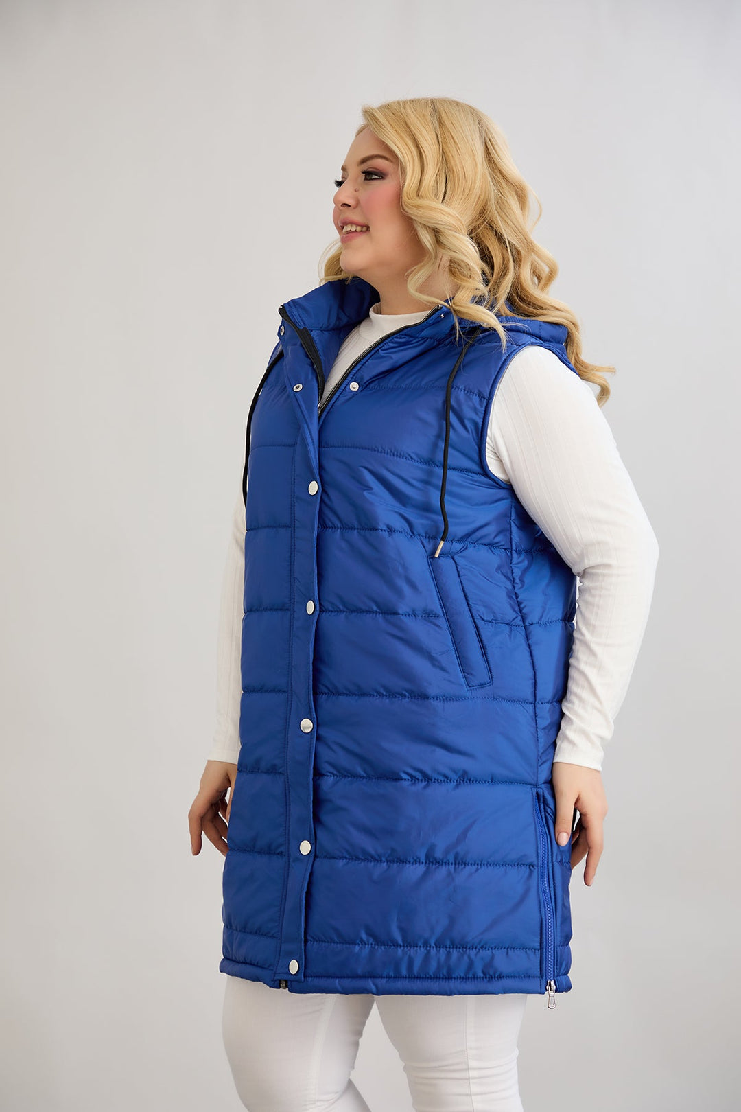 Lagani prsluk s uklonjivom kapuljačom - kobalt