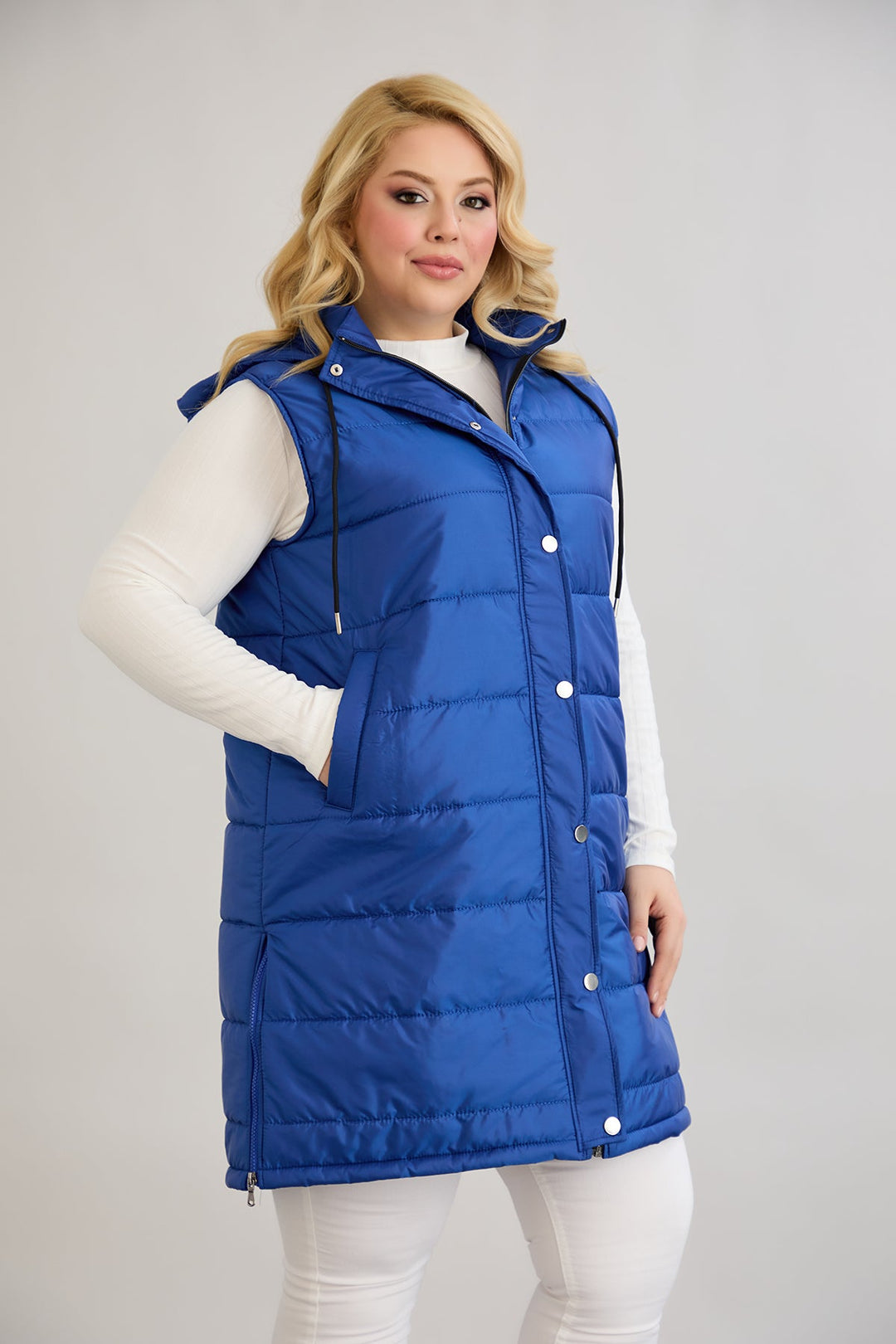 Lagani prsluk s uklonjivom kapuljačom - kobalt