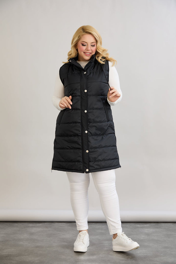 Lagani prsluk s uklonjivom kapuljačom - Crna