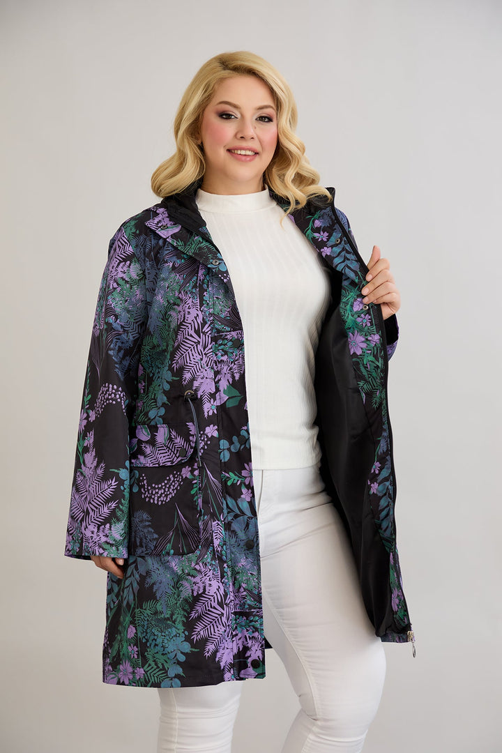 Proljetni dugi kaput s podstavom i kapuljačom