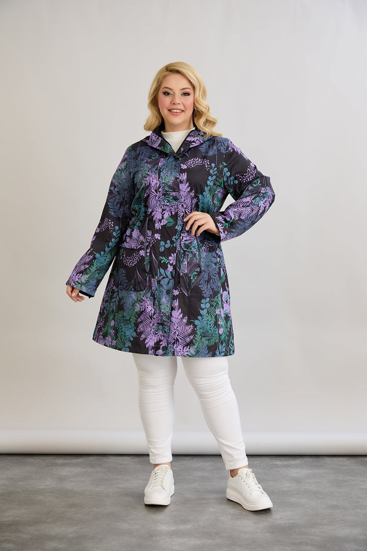 Proljetni dugi kaput s podstavom i kapuljačom