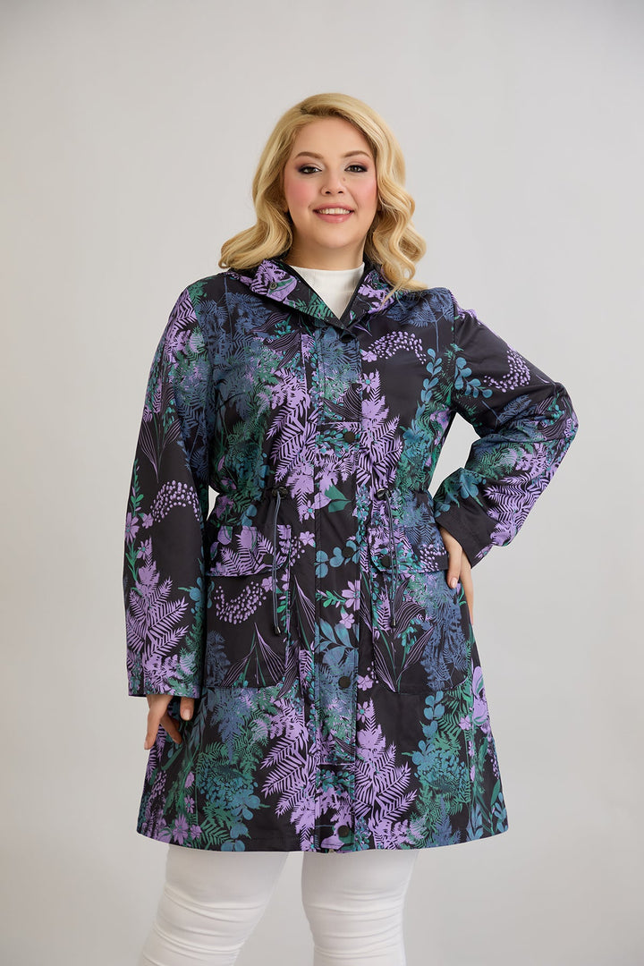 Proljetni dugi kaput s podstavom i kapuljačom