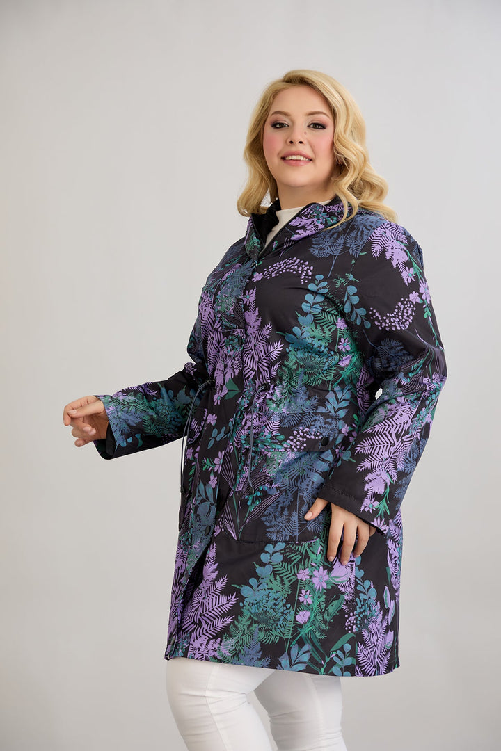 Proljetni dugi kaput s podstavom i kapuljačom