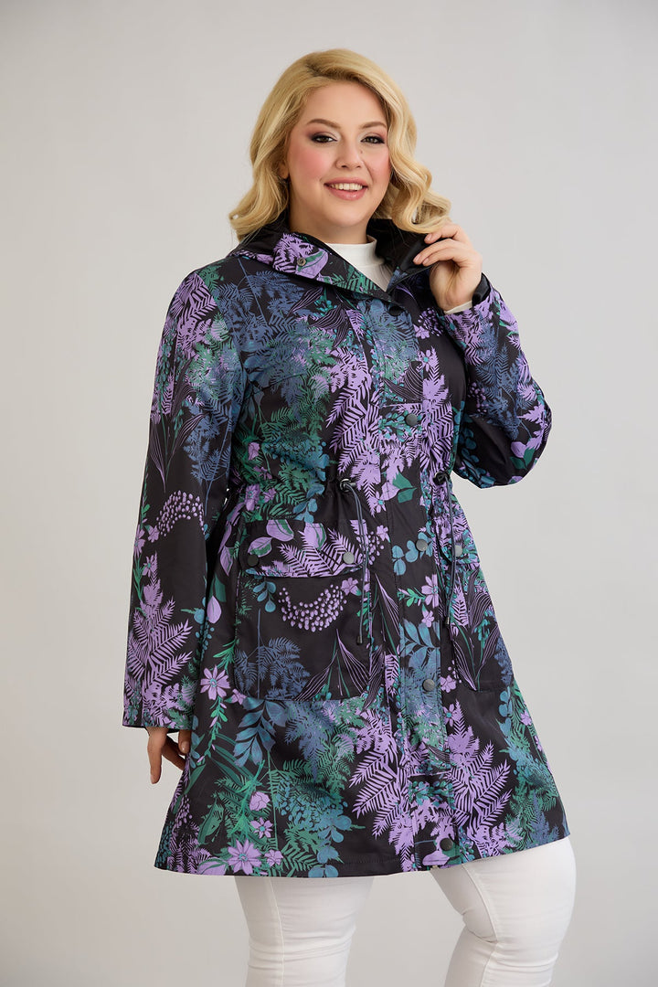 Proljetni dugi kaput s podstavom i kapuljačom