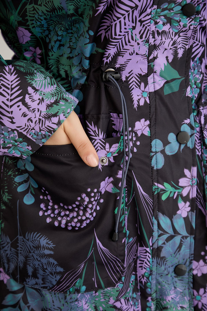 Proljetni dugi kaput s podstavom i kapuljačom