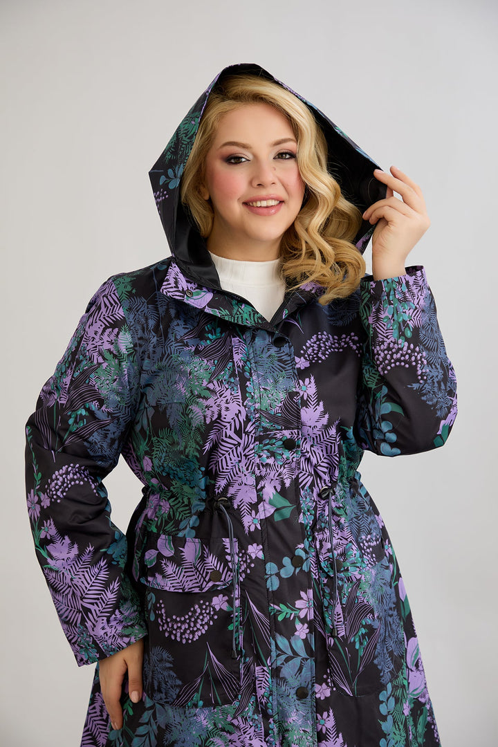 Proljetni dugi kaput s podstavom i kapuljačom