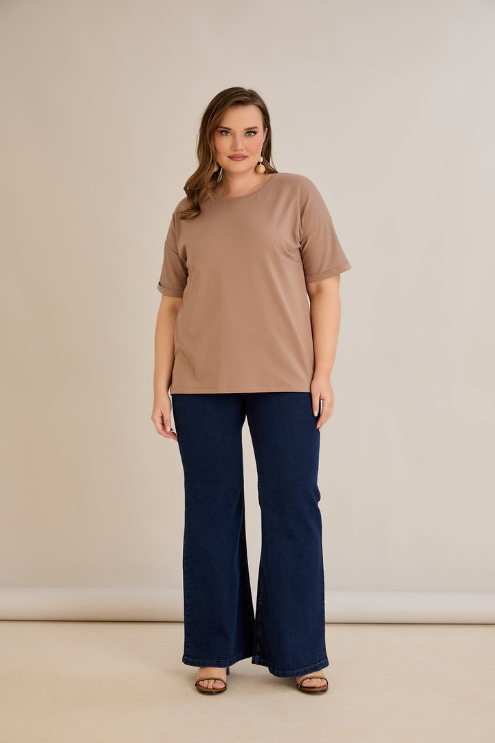 Pametna pamučna majica Classic - moka