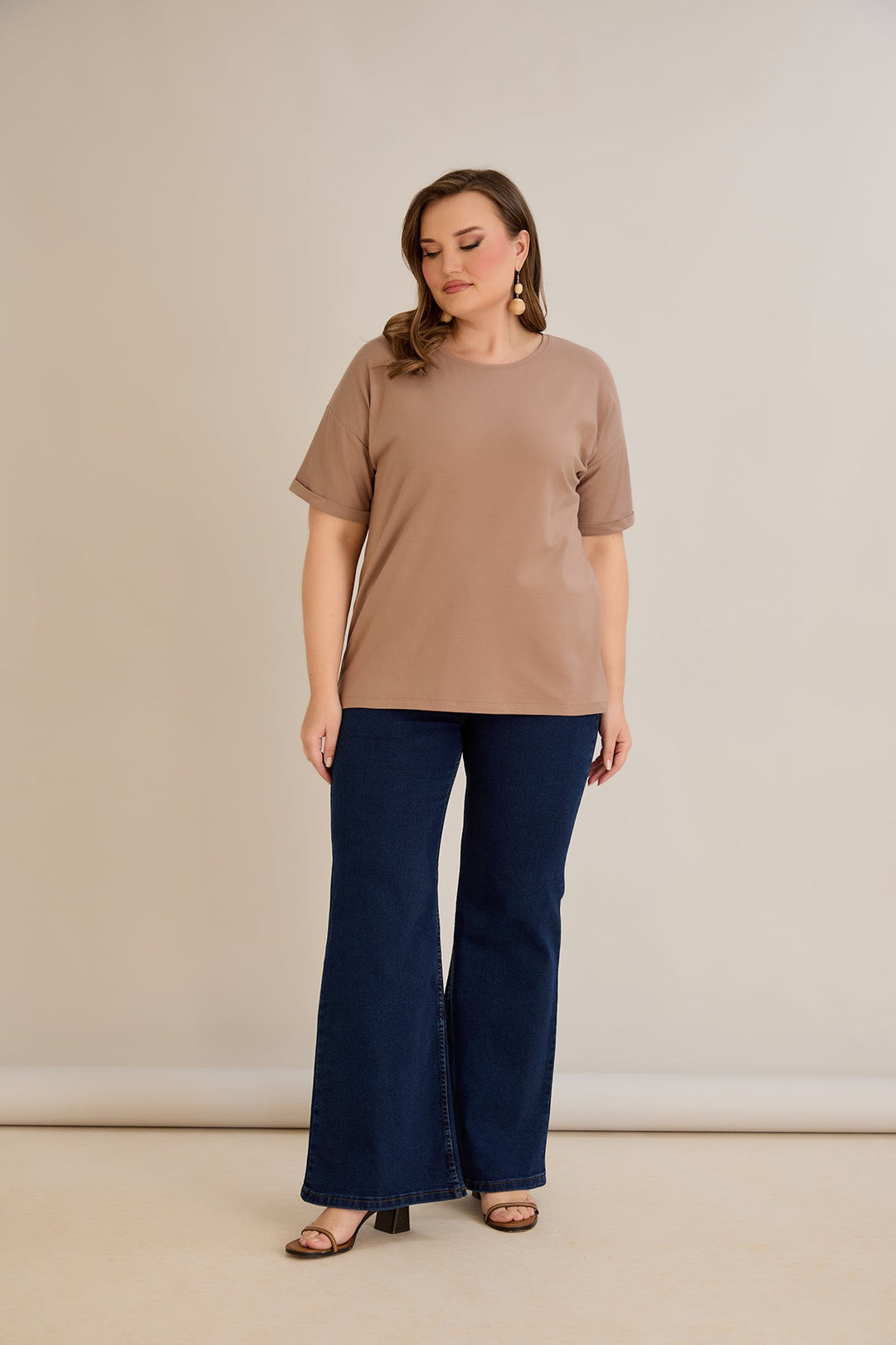 Pametna pamučna majica Classic - moka