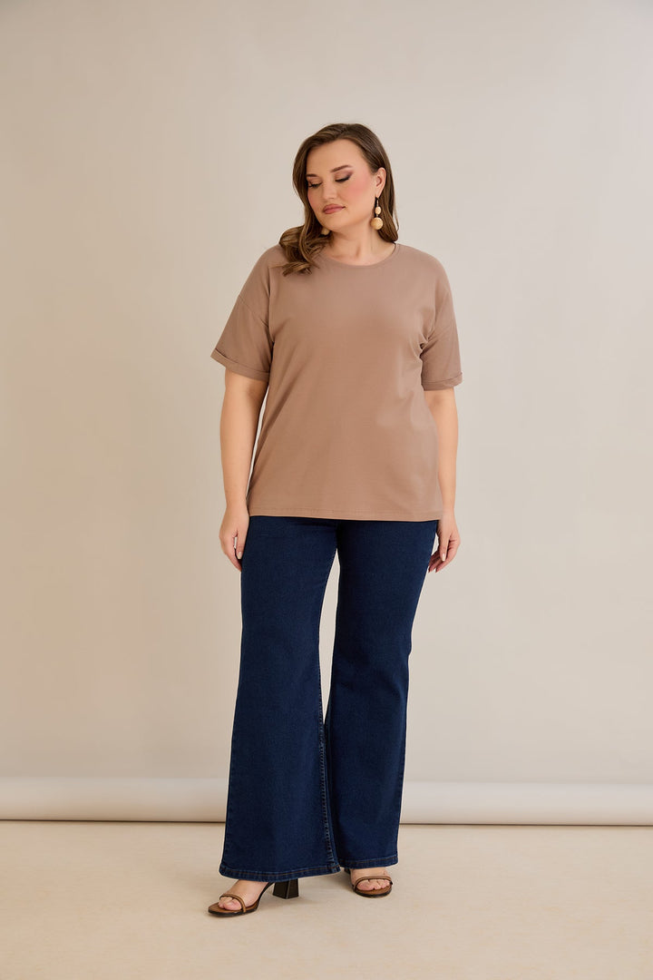 Pametna pamučna majica Classic - moka