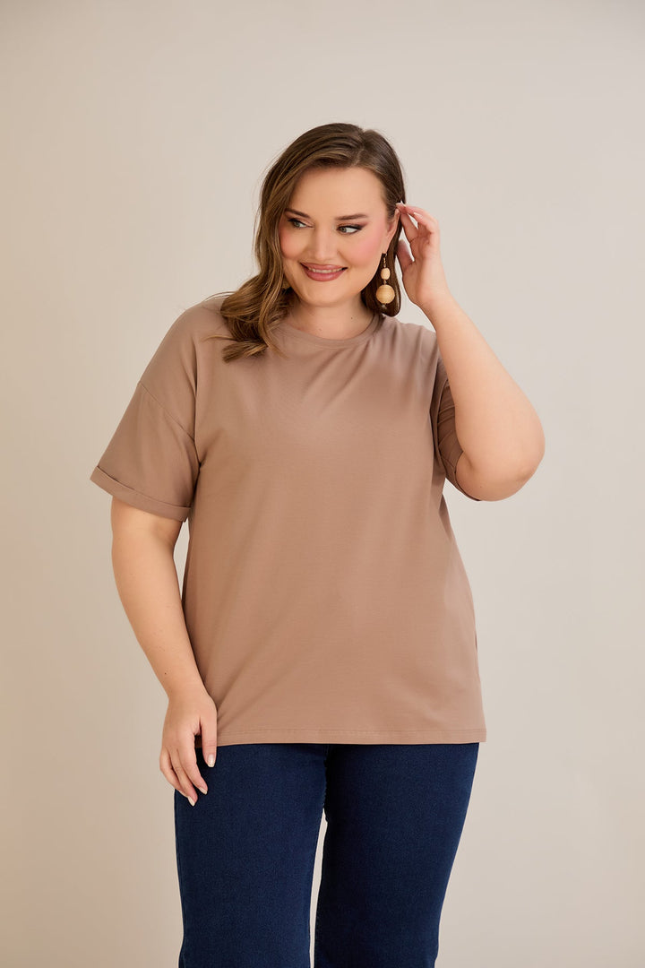 Pametna pamučna majica Classic - moka