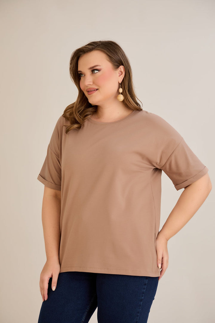 Pametna pamučna majica Classic - moka