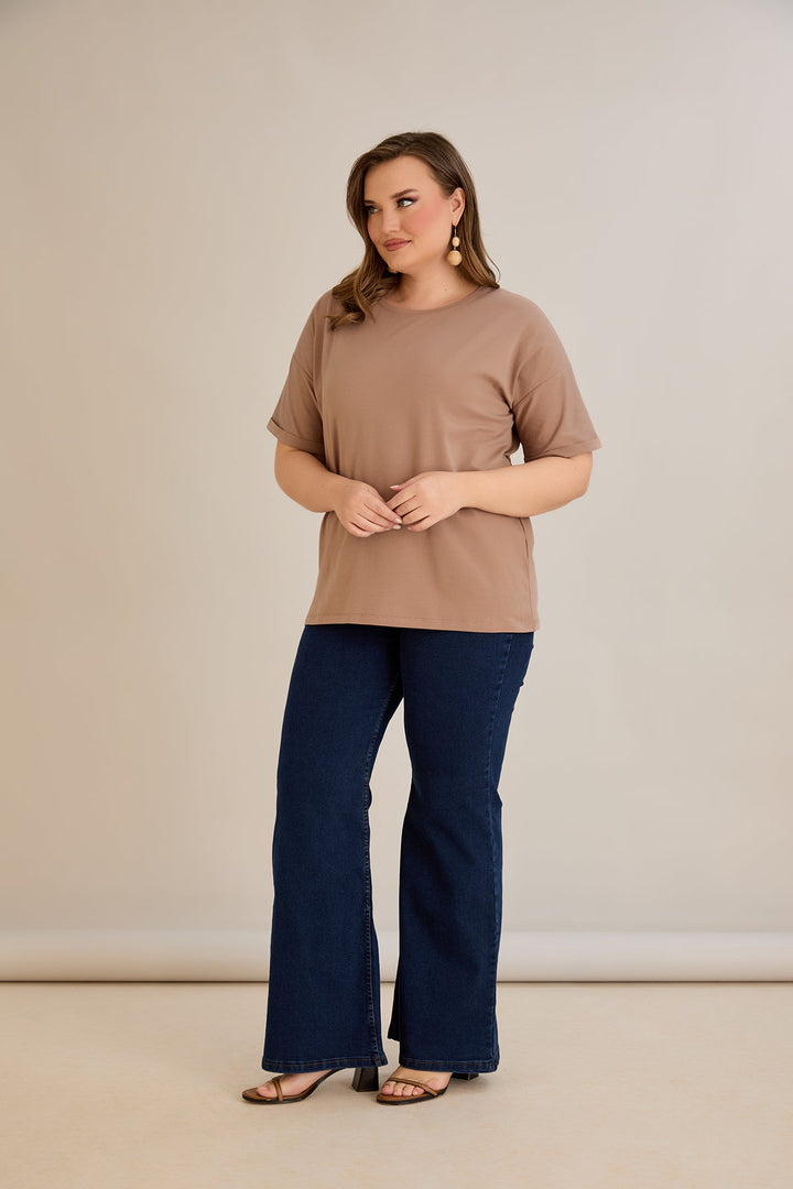 Pametna pamučna majica Classic - moka