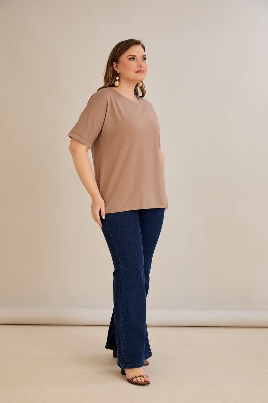 Pametna pamučna majica Classic - moka