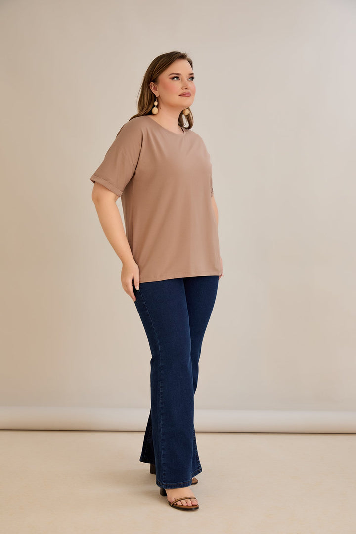 Pametna pamučna majica Classic - moka