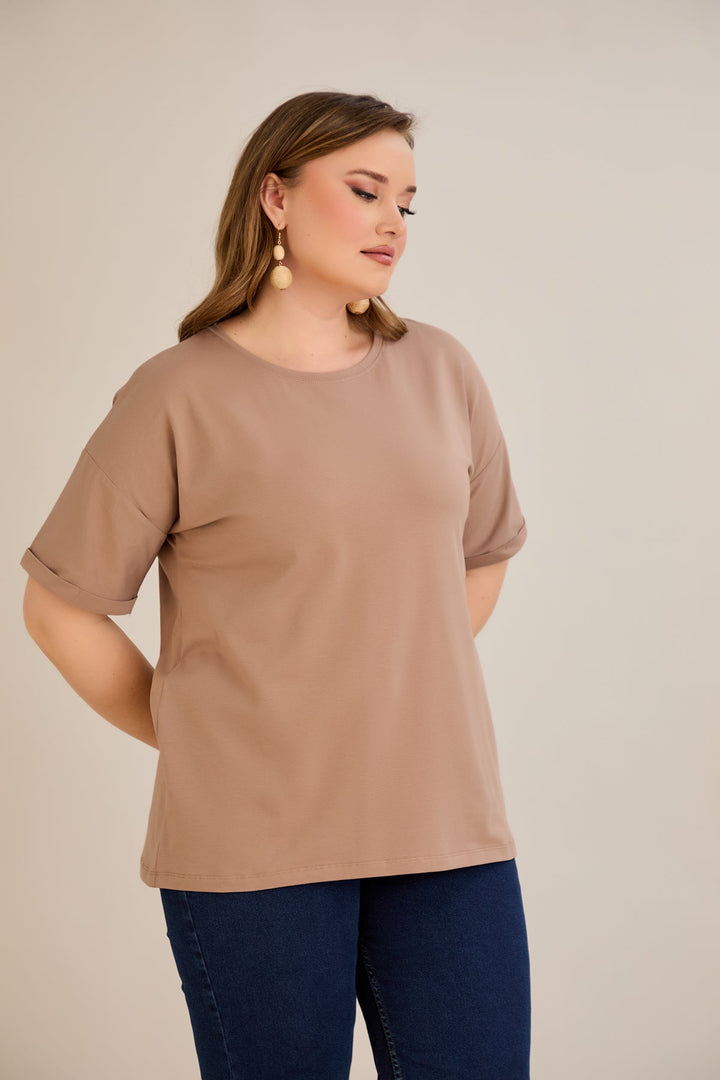 Pametna pamučna majica Classic - moka