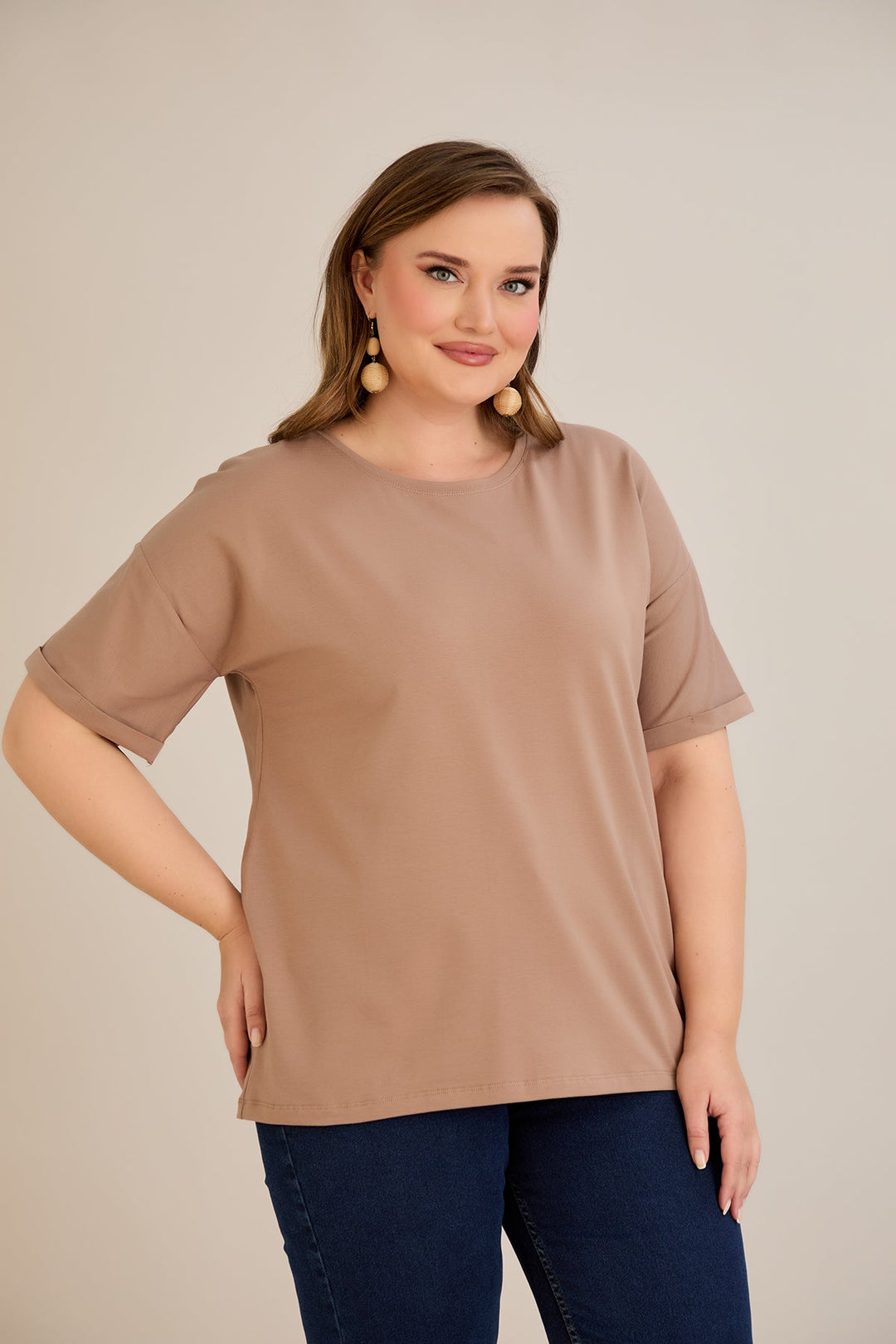 Pametna pamučna majica Classic - moka