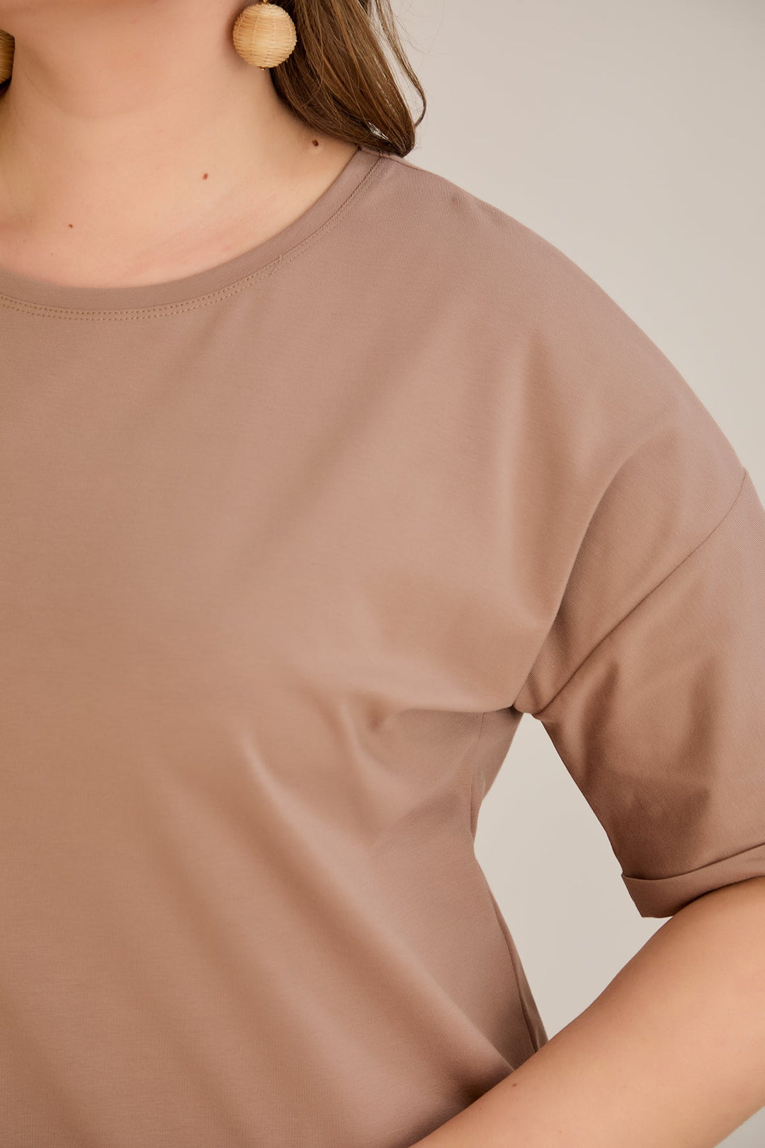 Pametna pamučna majica Classic - moka