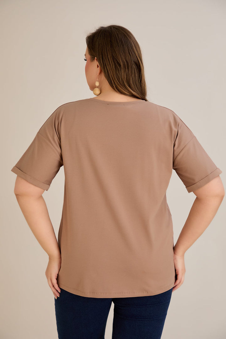 Pametna pamučna majica Classic - moka