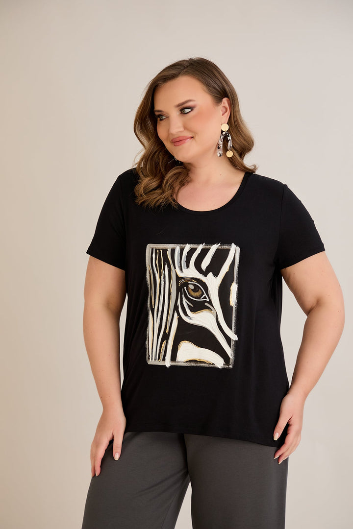 Majica od viskoze s crtanom printom I - Zebra 10881