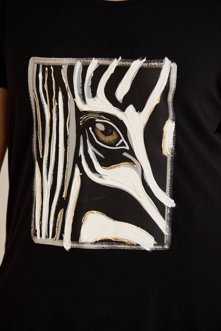 Majica od viskoze s crtanom printom I - Zebra 10881