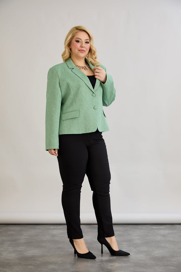 Kratak pamučni sako modernog kroja Veći brojevi - Zelena
