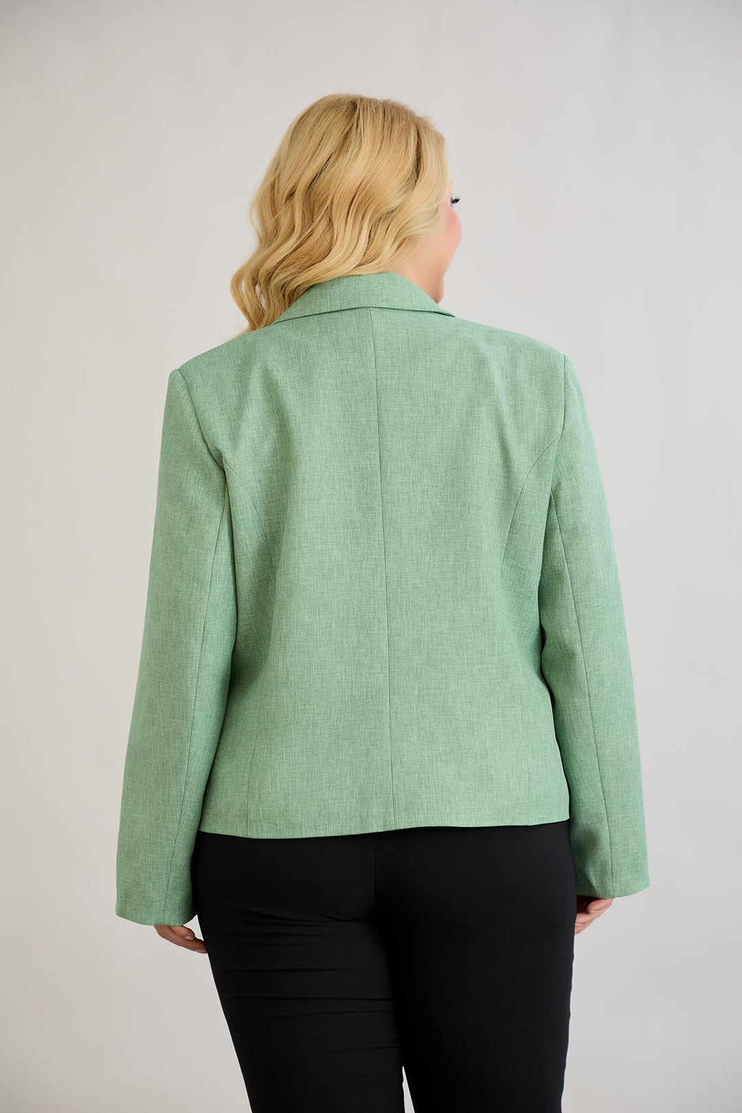 Kratak pamučni sako modernog kroja Veći brojevi - Zelena